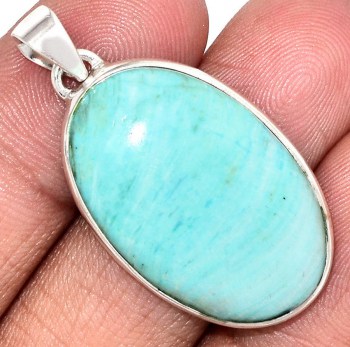 Zilveren hanger met blauwe Aragoniet